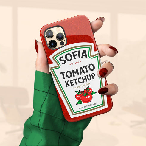 Personalized Tomato Hot Ketchup Bottle iPhone Case